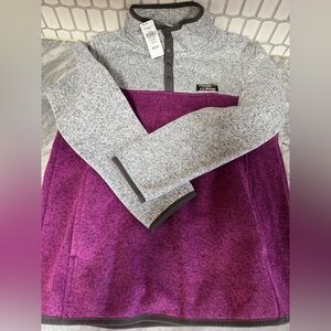 L.L. Bean Gray and Purple Button-Up Sweater. Girls Large (14-16)
